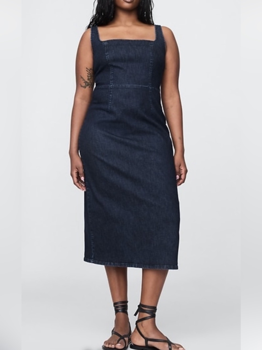 Denim Bodycon Midi Dress